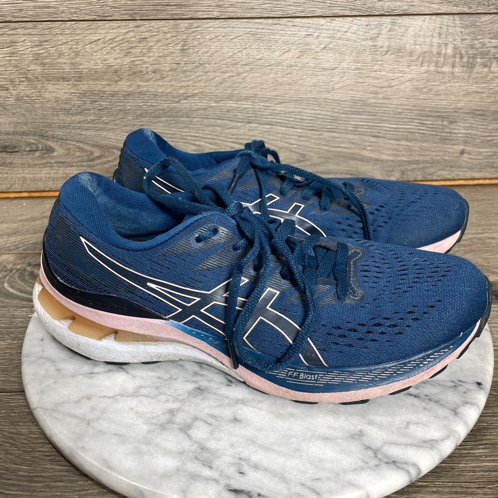 ASICS Shoes Womens 7 Blue Gel Kayano 28 Lace Up Sneakers Running Walking Comfort